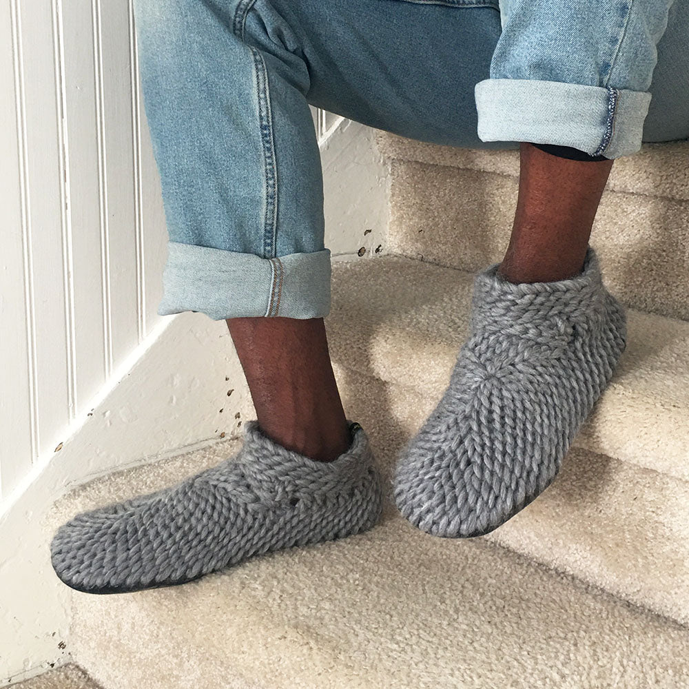 men's merino wool slipper booties handmade in Canada