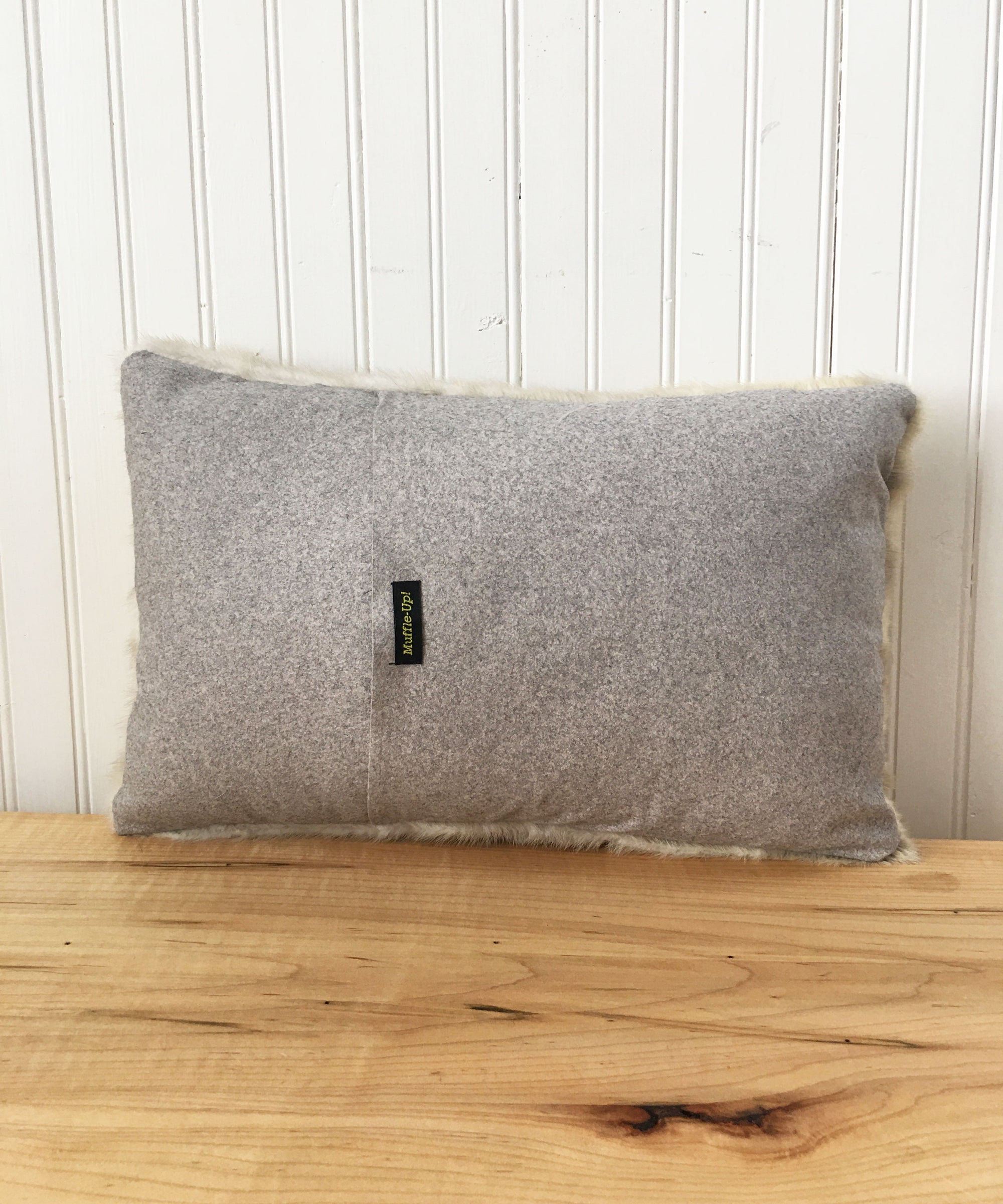 Reclaimed White Mink Fur Accent Pillows, 11" x 17"