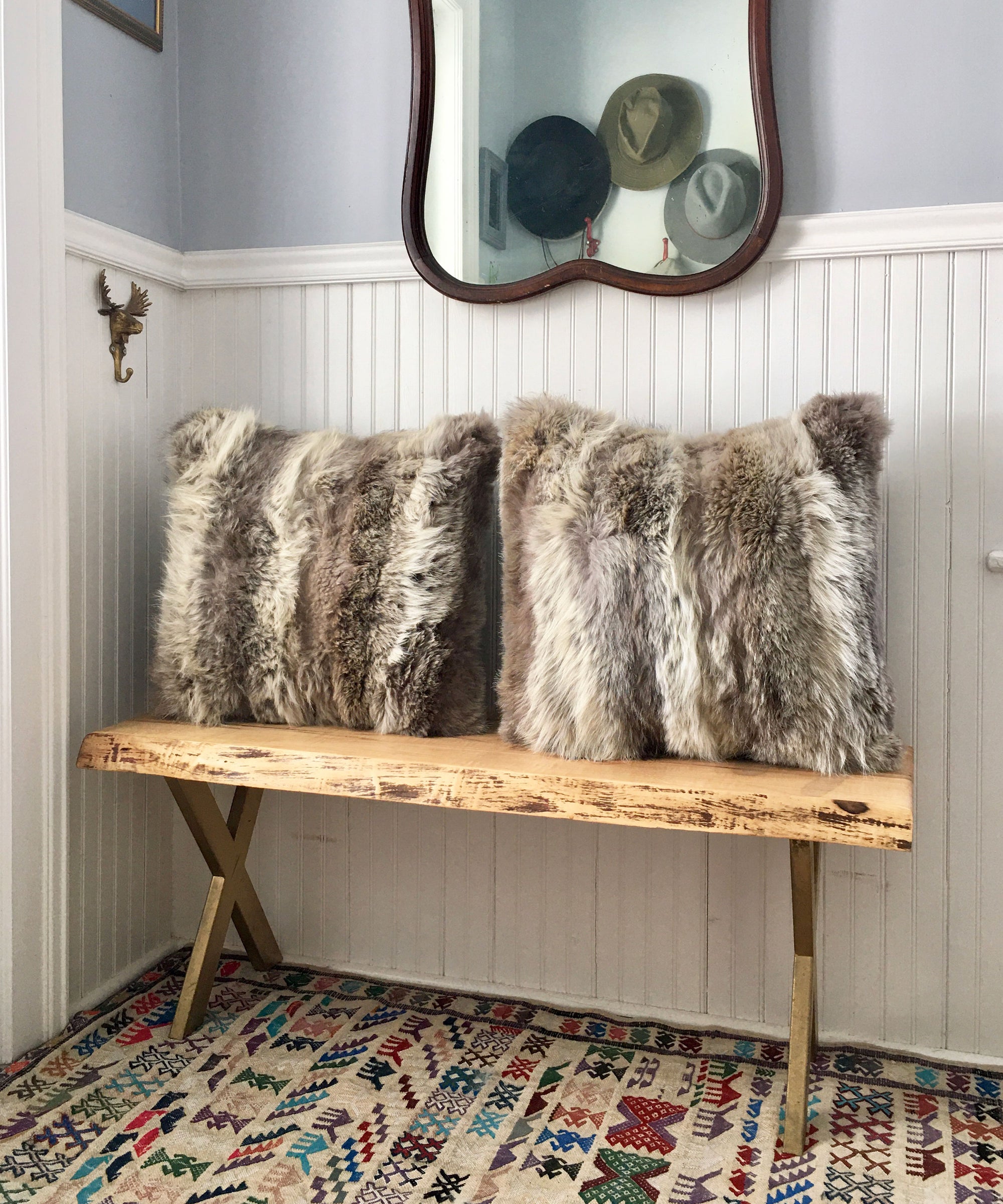 Reclaimed Coyote Fur Pillow 22 x 22"