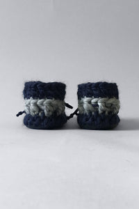 woolen kids boots nautical blue handmade recycled