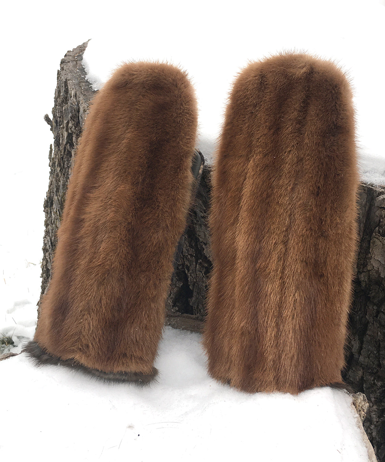 Brown Mens Fur Lined Mittens Real Fur Mittens Fur Lined Mittens