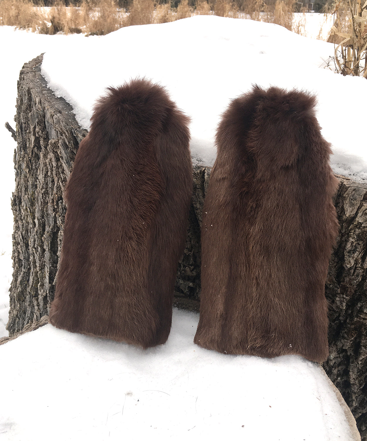 Real Fur Mittens. Brown Rabbit fur mittens with fur lining. Fur lined Mittens for raynaud's. warmest furry mittens made in Canada. Fur coat recycling ideas