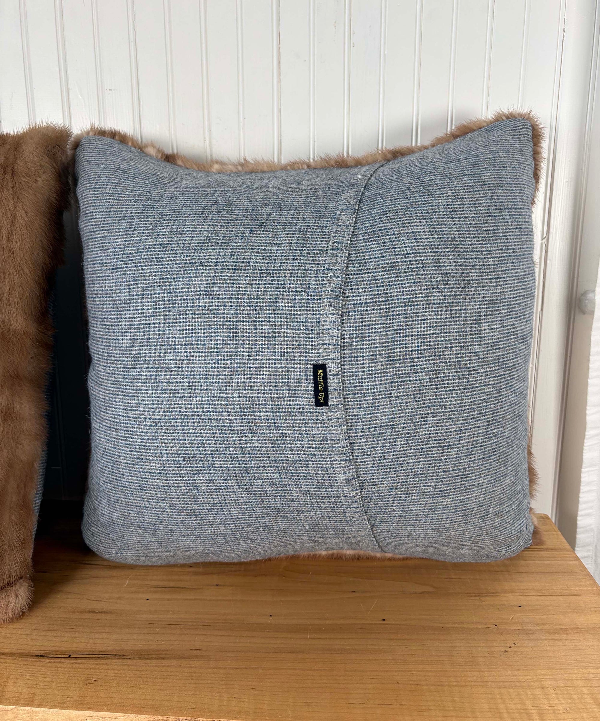 Reclaimed Autumn Haze Mink Fur Pillow 22 x 22"