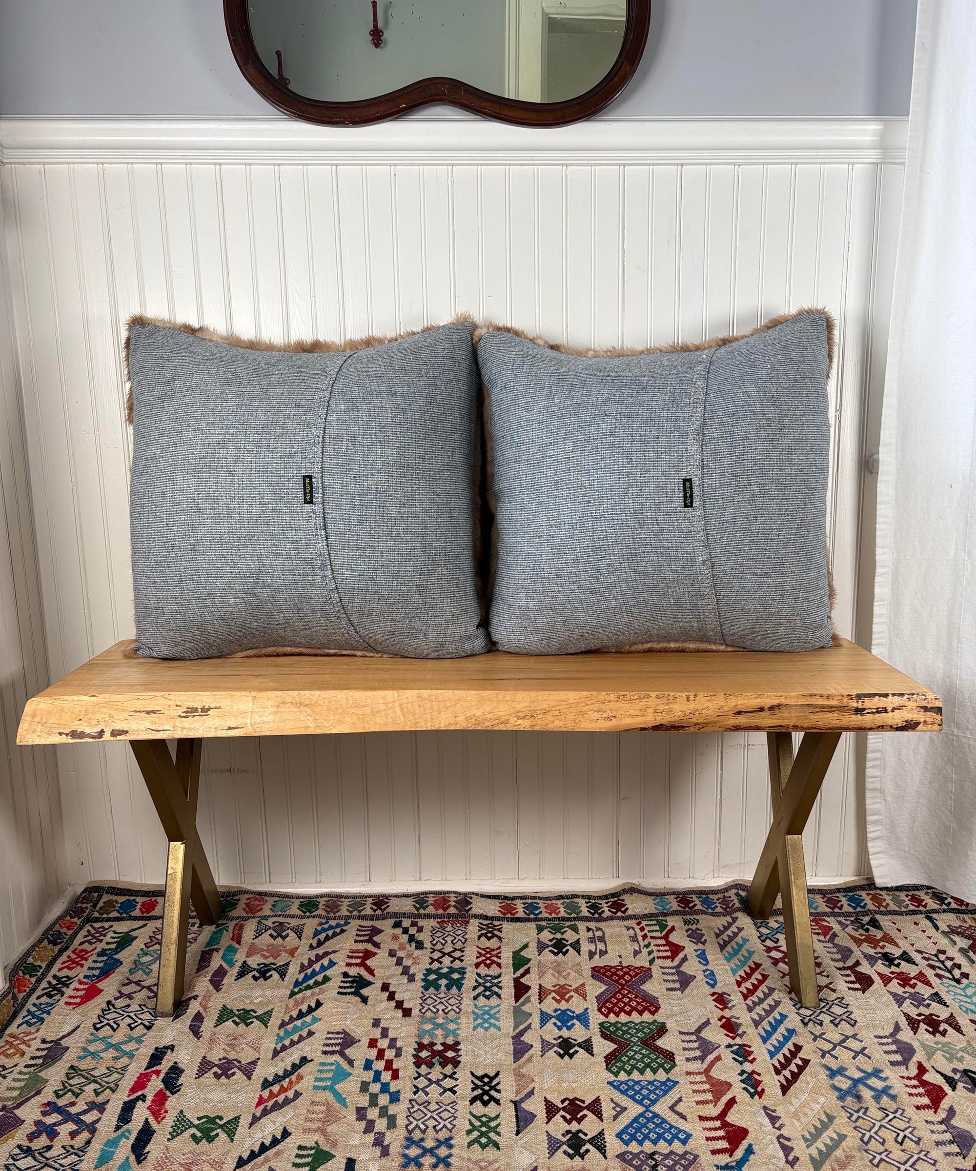Reclaimed Autumn Haze Mink Fur Pillow 22 x 22"