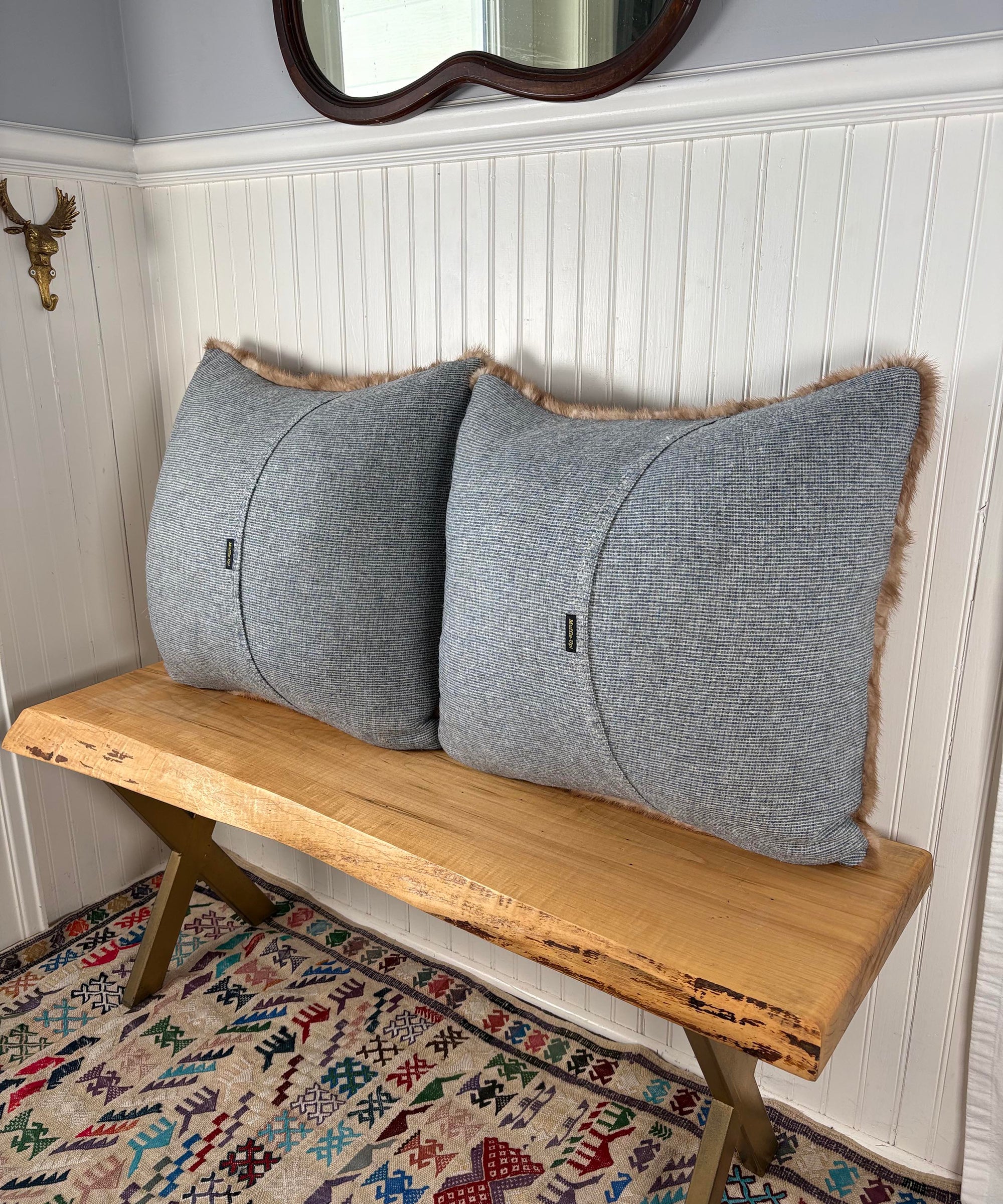Reclaimed Autumn Haze Mink Fur Pillow 22 x 22"
