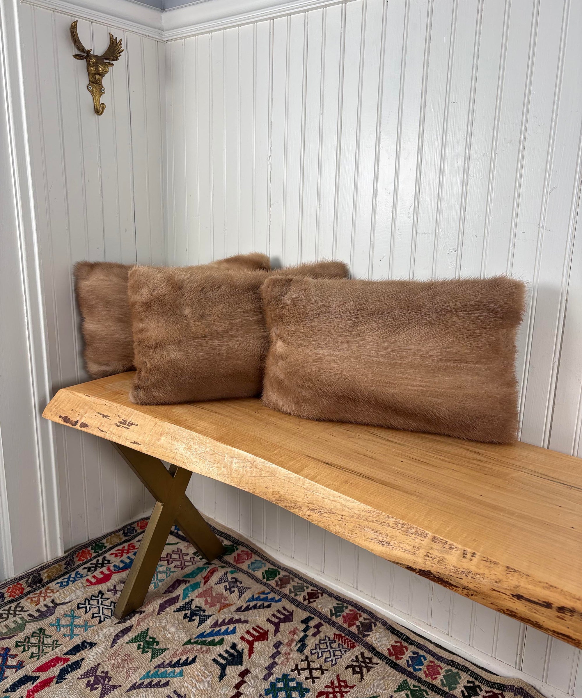 Reclaimed Autumn Haze Brown Mink Pillow 11" x 17"