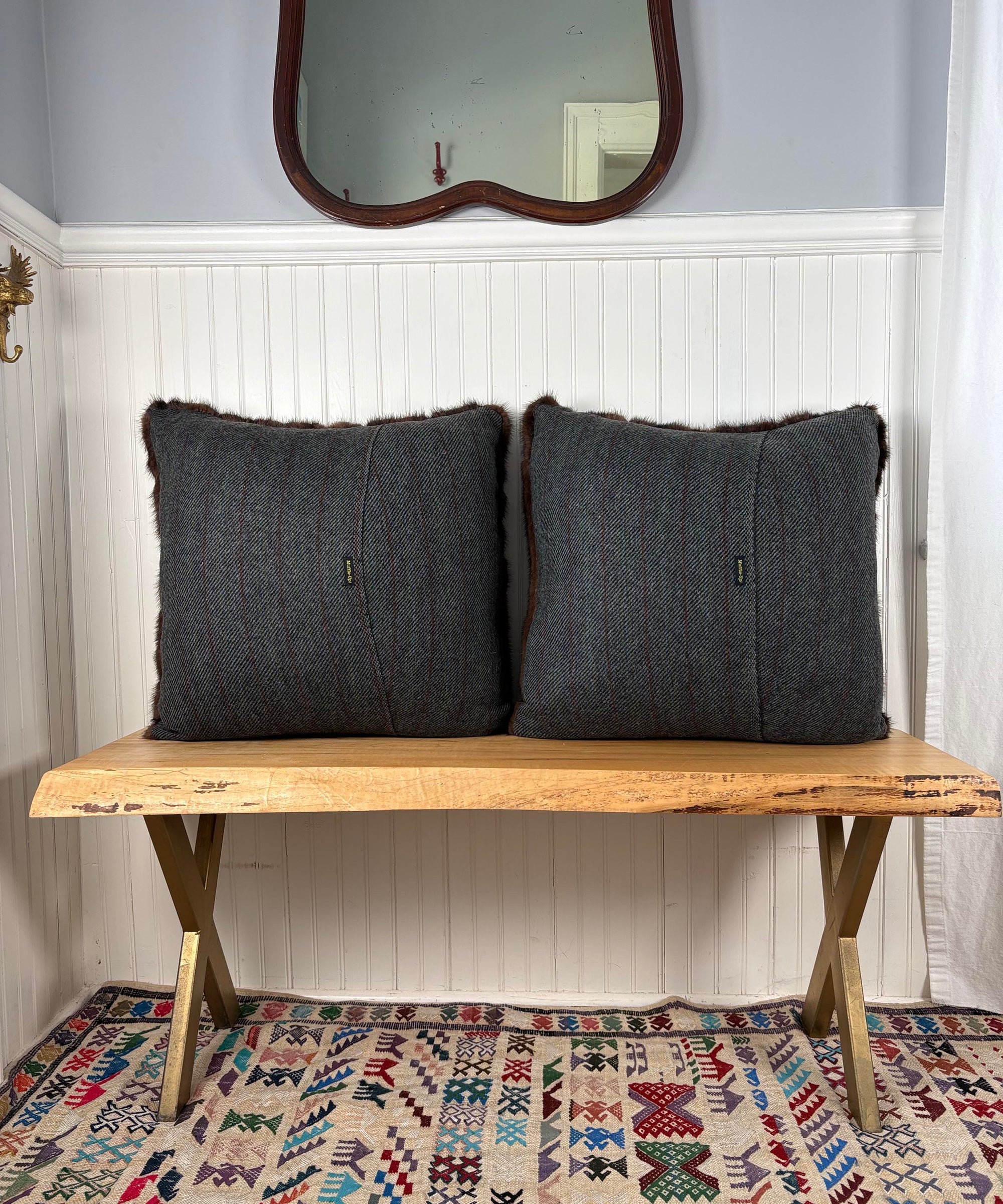 Reclaimed Dark Brown Mink Fur Pillow 22 x 22"