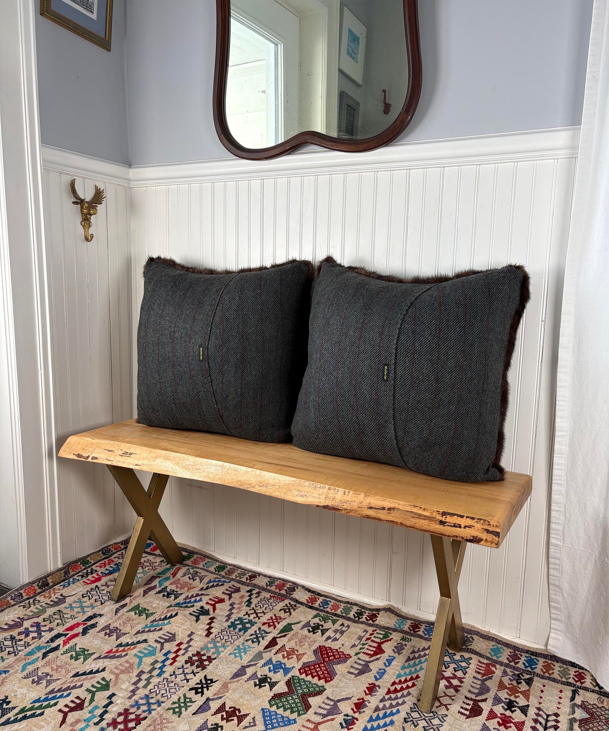 Reclaimed Dark Brown Mink Fur Pillow 22 x 22"