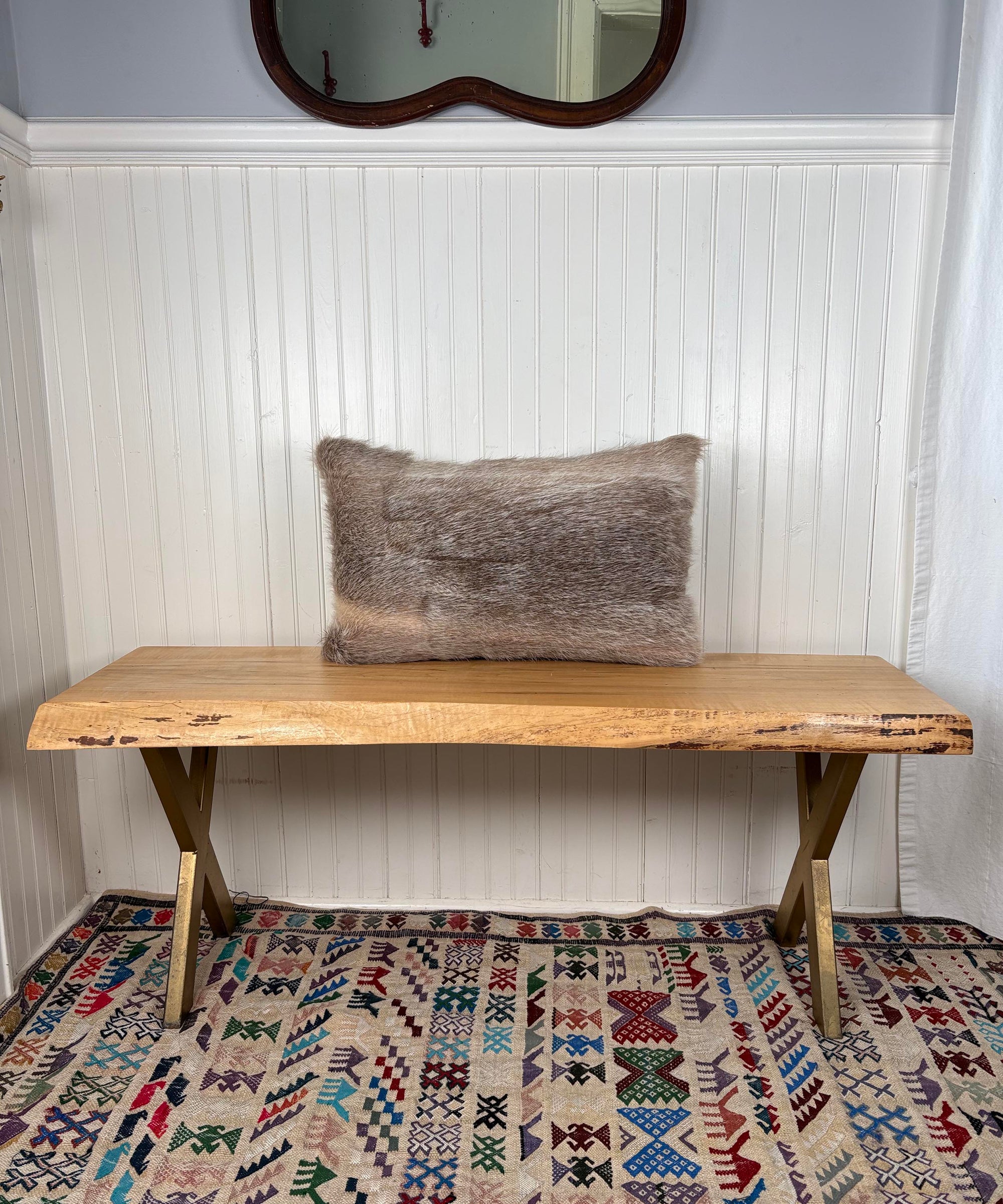 Reclaimed Nutria Fur Pillow 13x22"