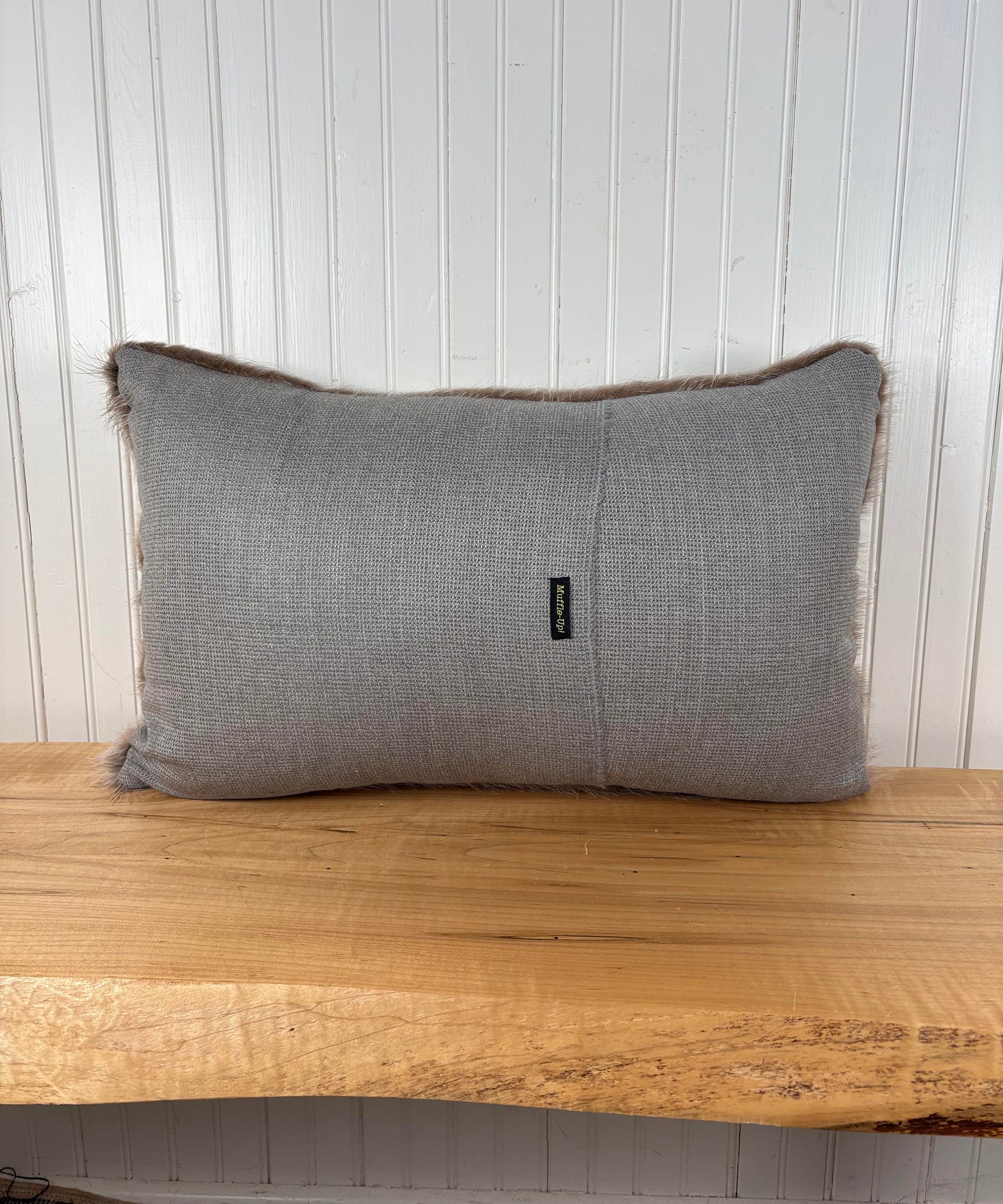 Reclaimed Nutria Fur Pillow 13x22"