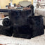 Fur Pillows made from a black mink vintage fur coat. Fur coat recycling idea