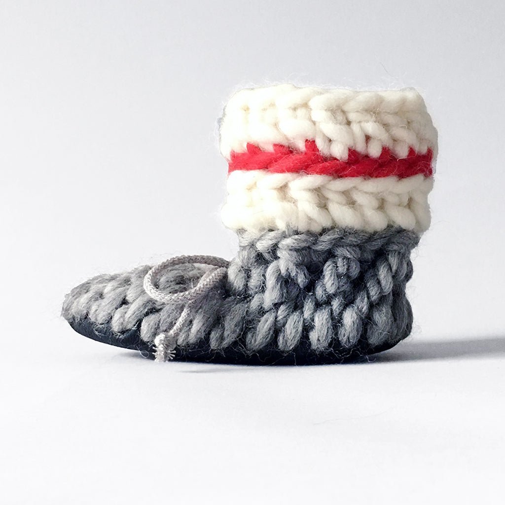 Merino Wool Baby Booties Slipper Boots for Kids Sock Monkey