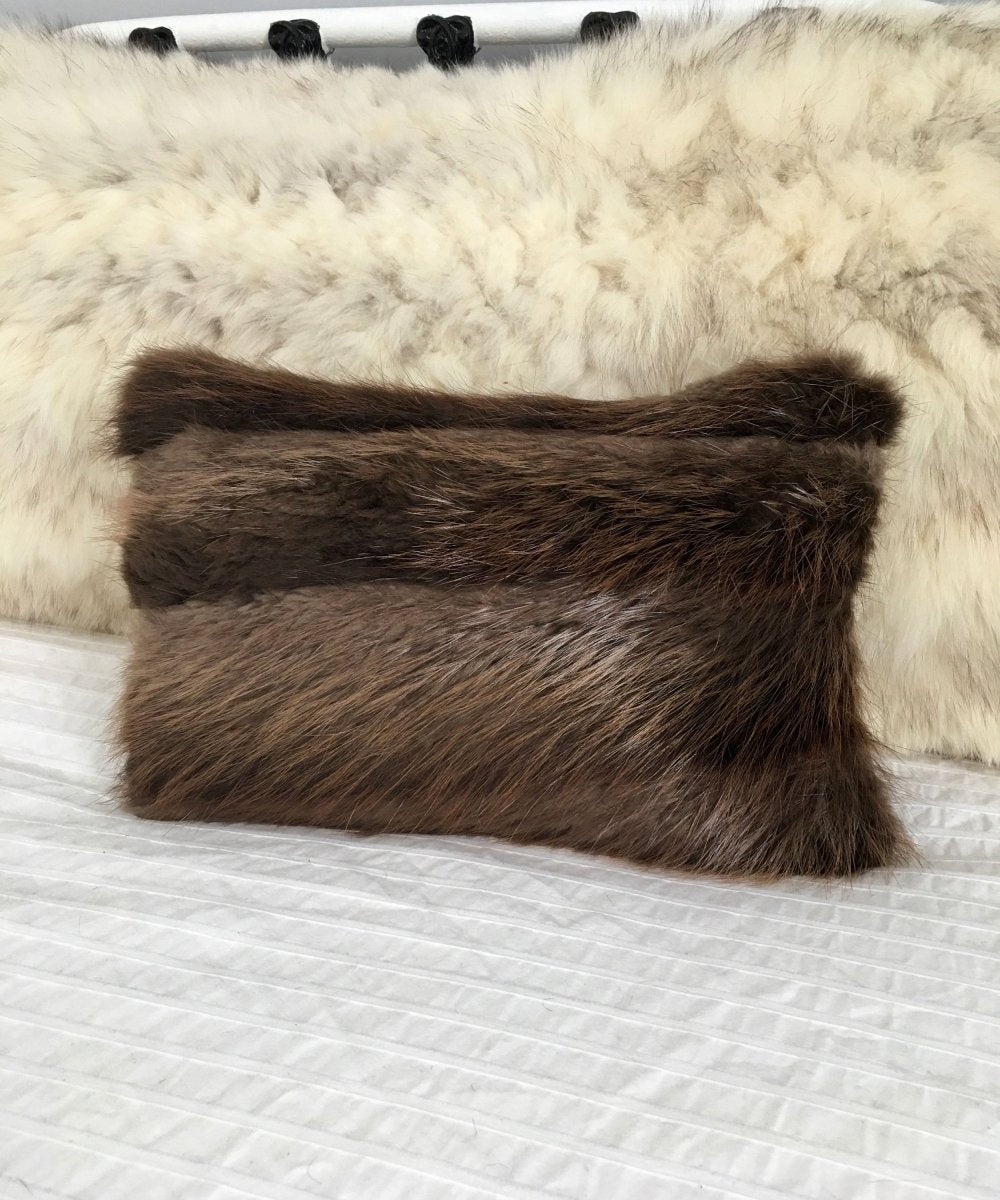 Beaver Fur Accent Pillows, 11" x 17" - Muffle - Up!