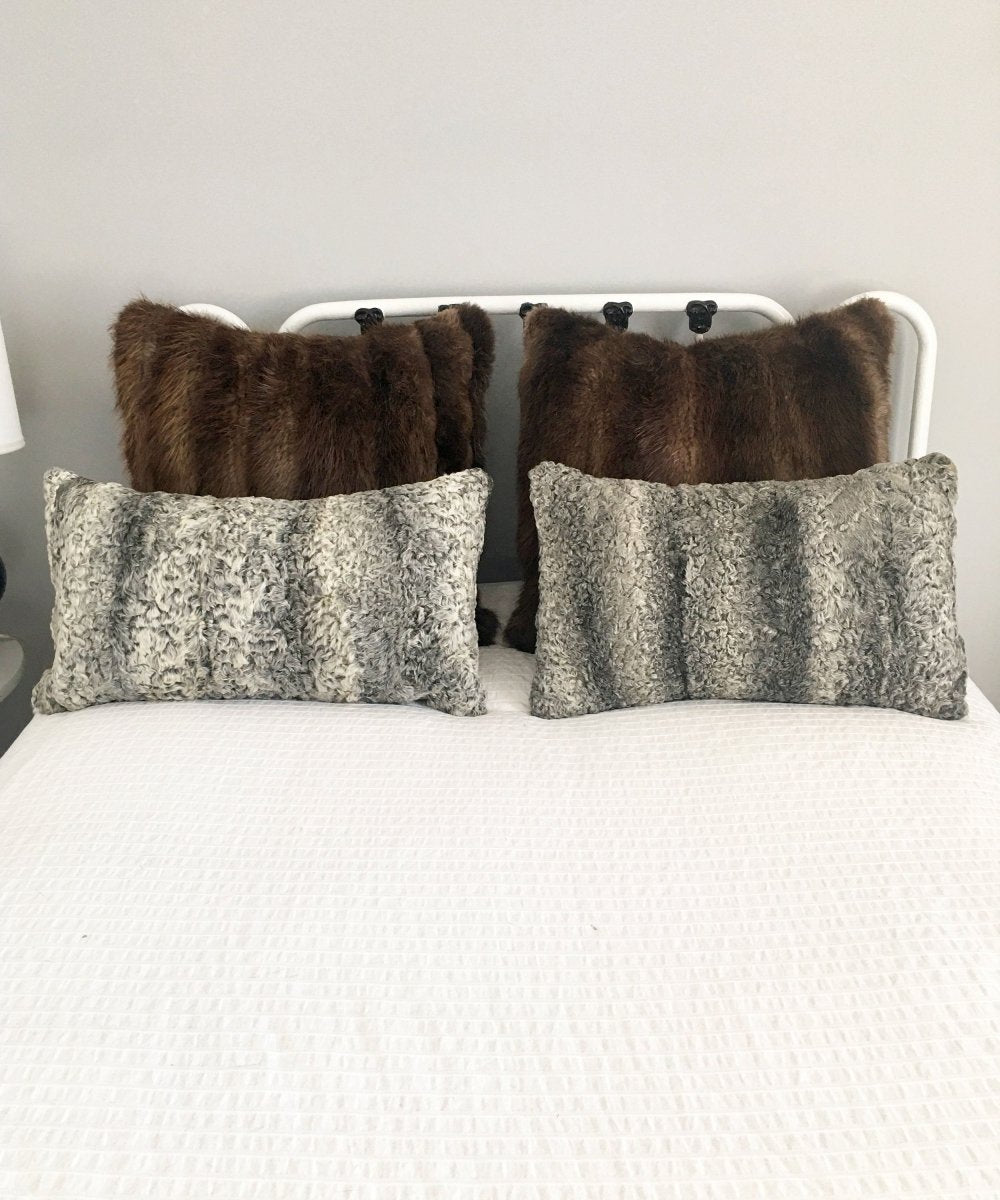 Reclaimed Gray Sheep Fur Pillow 14" x 24" - Muffle - Up!