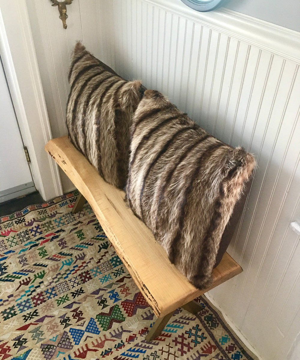 Reclaimed Raccoon Fur Pillow 22 x 22" - Muffle - Up!