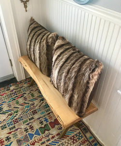 Reclaimed Raccoon Fur Pillow 22 x 22" - Muffle - Up!