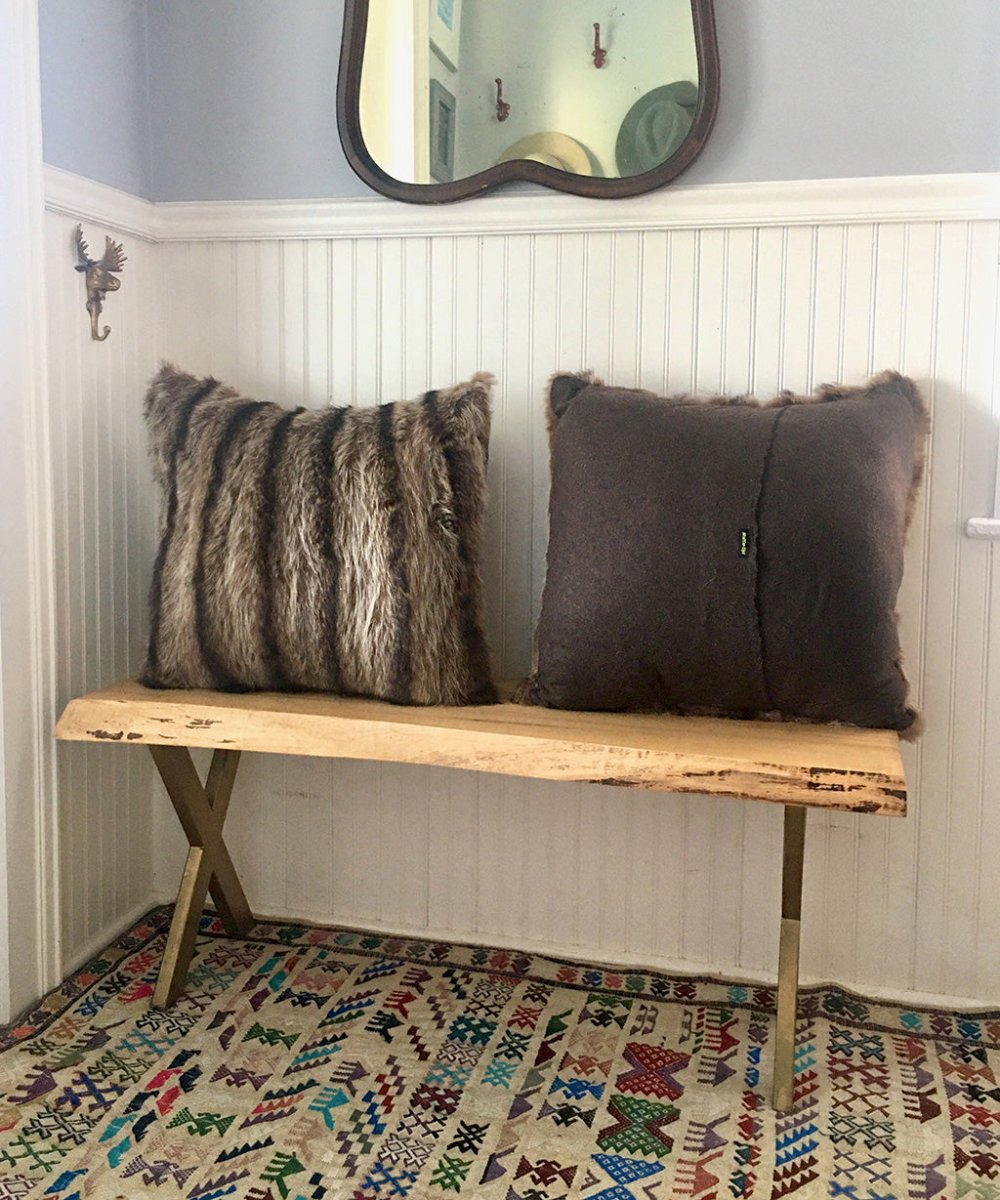 Reclaimed Raccoon Fur Pillow 22 x 22" - Muffle - Up!