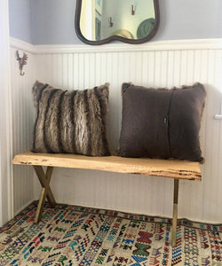 Reclaimed Raccoon Fur Pillow 22 x 22" - Muffle - Up!