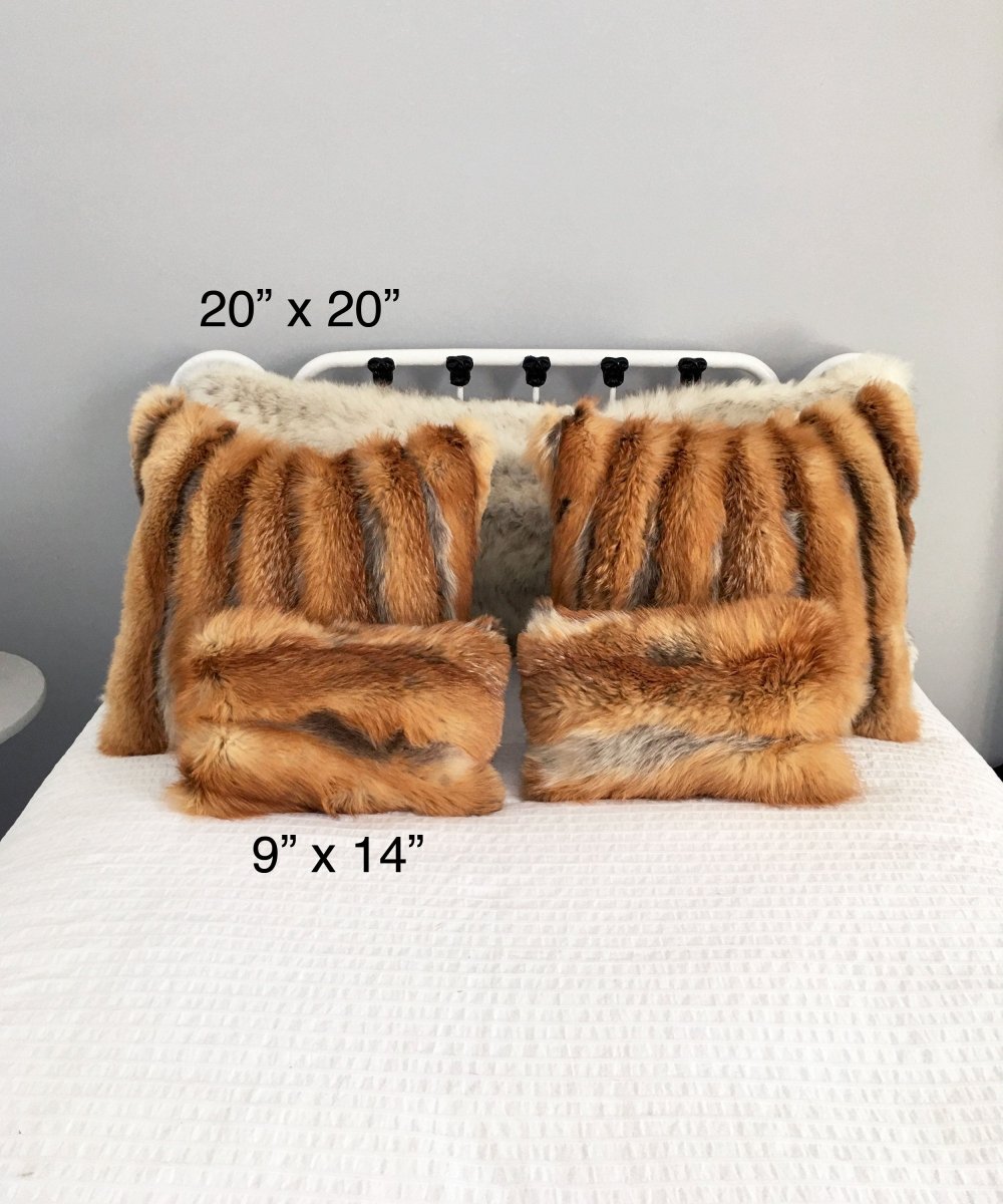 Reclaimed Red Fox Fur Pillow 20 x 20" - Muffle - Up!