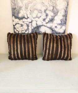 Reclaimed Striped Fur Pillow 22 x 22" - Muffle - Up!