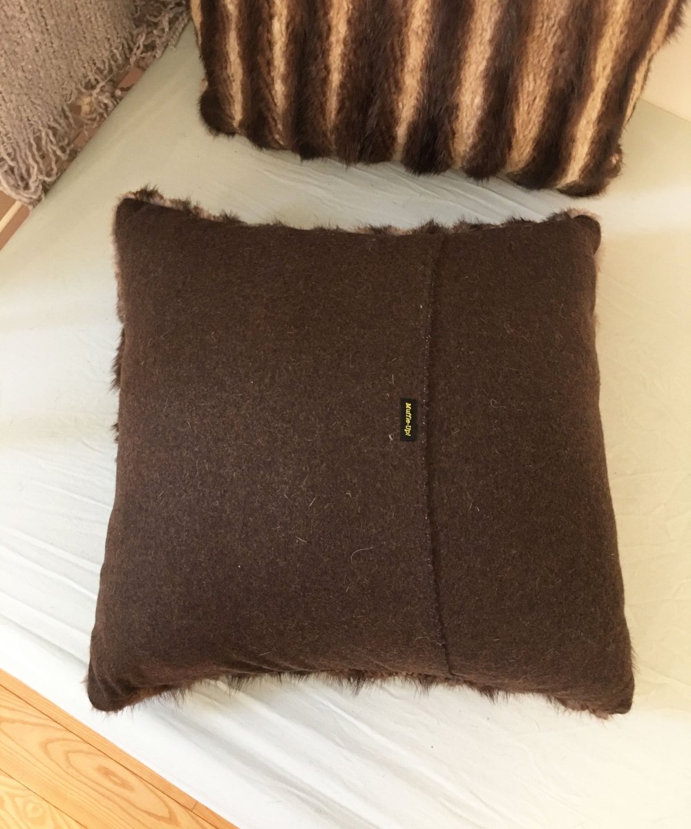 Reclaimed Striped Fur Pillow 22 x 22" - Muffle - Up!