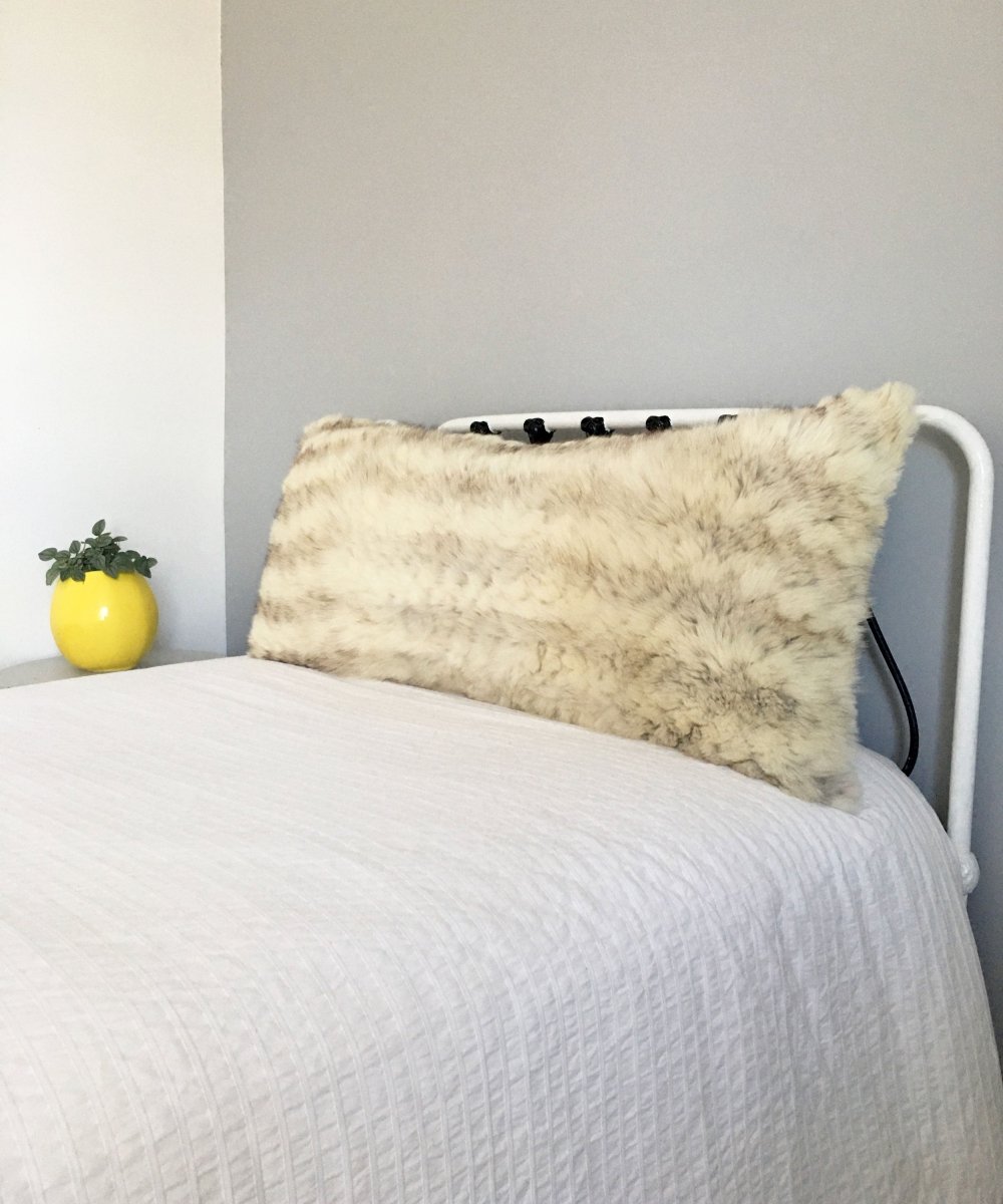 Reclaimed White Fox Fur Body Pillow 20" x 48" - Muffle - Up!