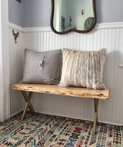 Reclaimed White Mink Fur Pillow 22 x 22" - Muffle - Up!