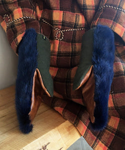 Women's Medium Real Fur Mittens - Blue Mink - Muffle - Up!