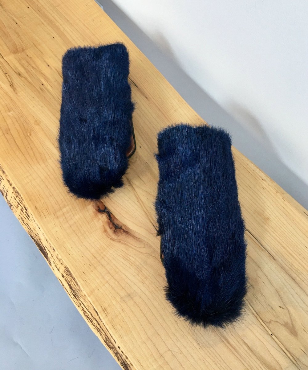 Women's Medium Real Fur Mittens - Blue Mink - Muffle - Up!
