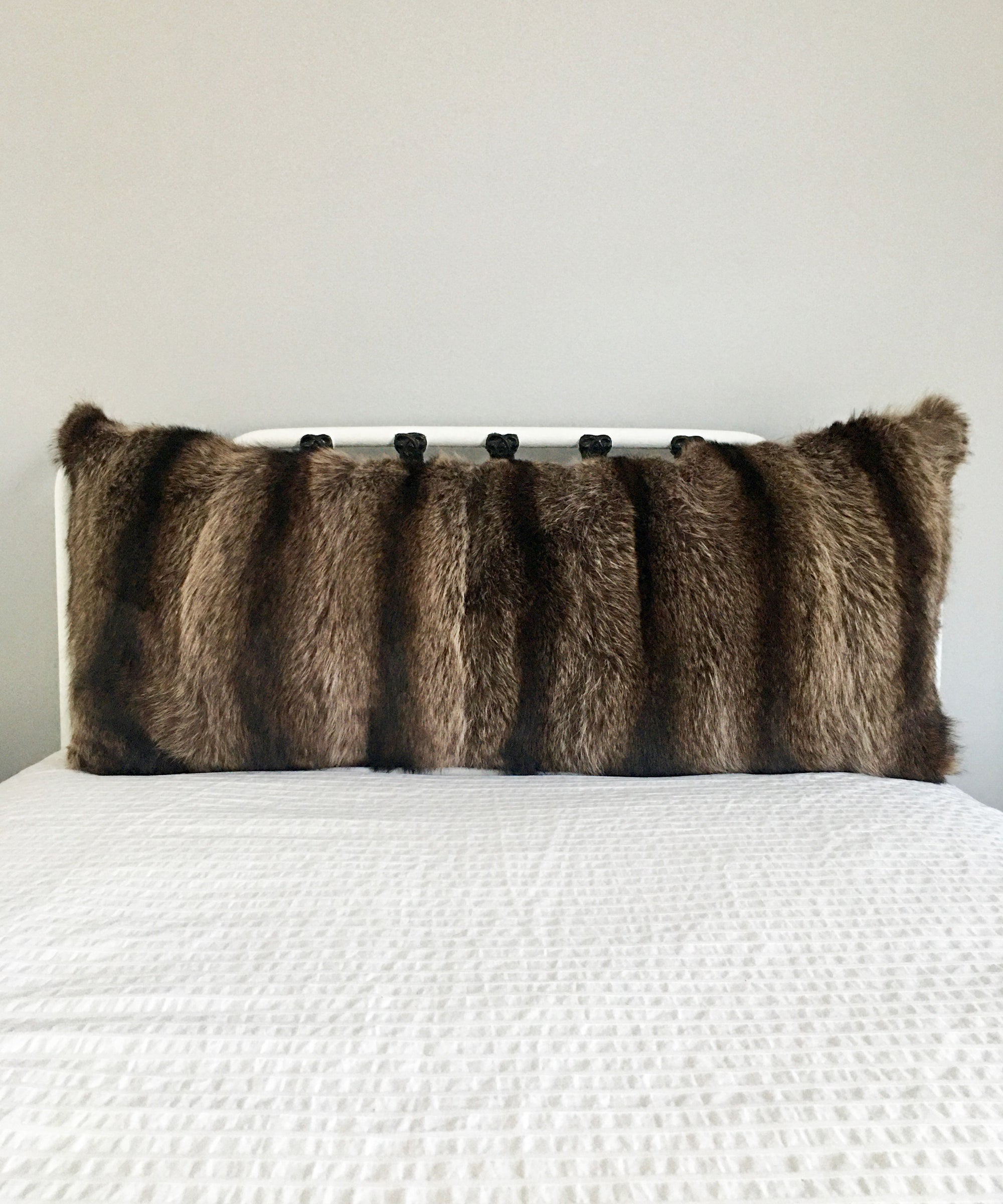 Reclaimed Raccoon Fur Body Pillow 20" x 48"