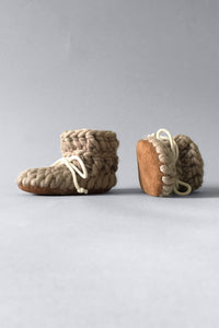 Made in Canada baby slippers, Merino wool with leather soles padraigs crib shoes