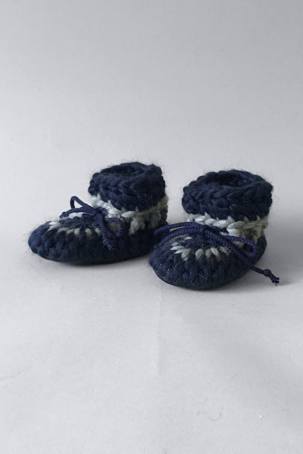 knitted kids booties nautical blue handmade upcycled