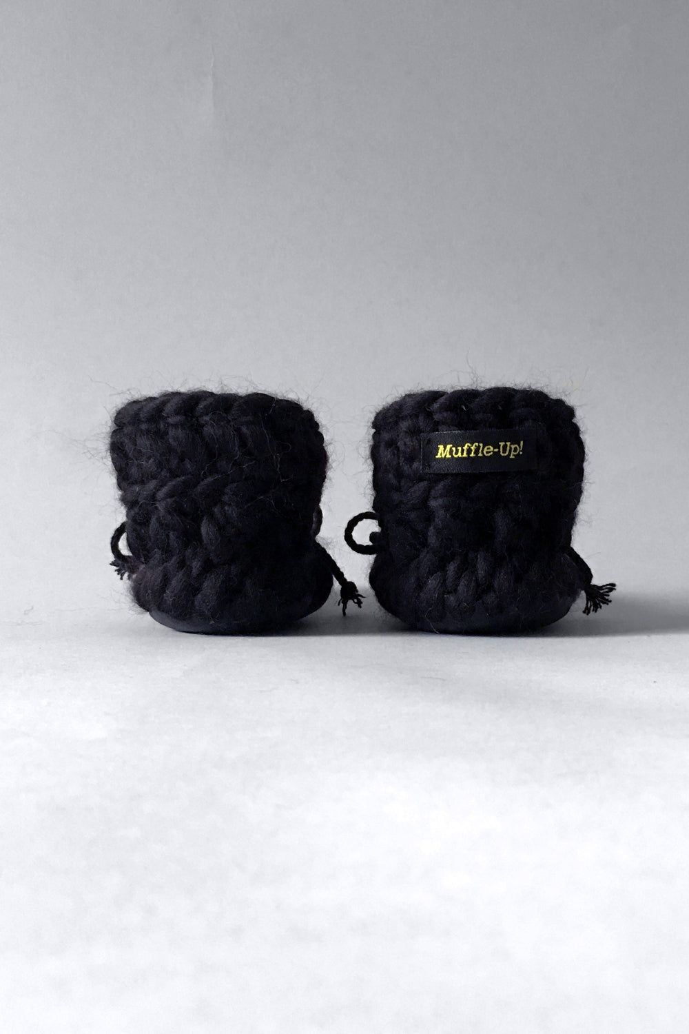 woolen kids boots black handmade upcycled