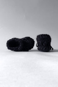 woolen kids slippers black handmade upcycled