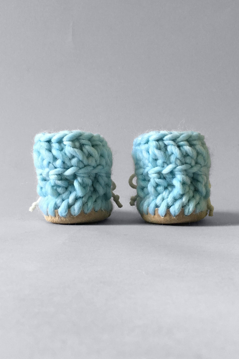 woolen kids booties sky blue handmade upcycled