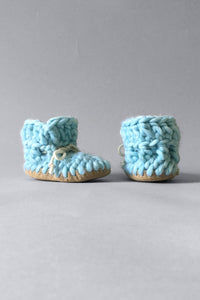woolen kids slippers sky blue handmade recycled
