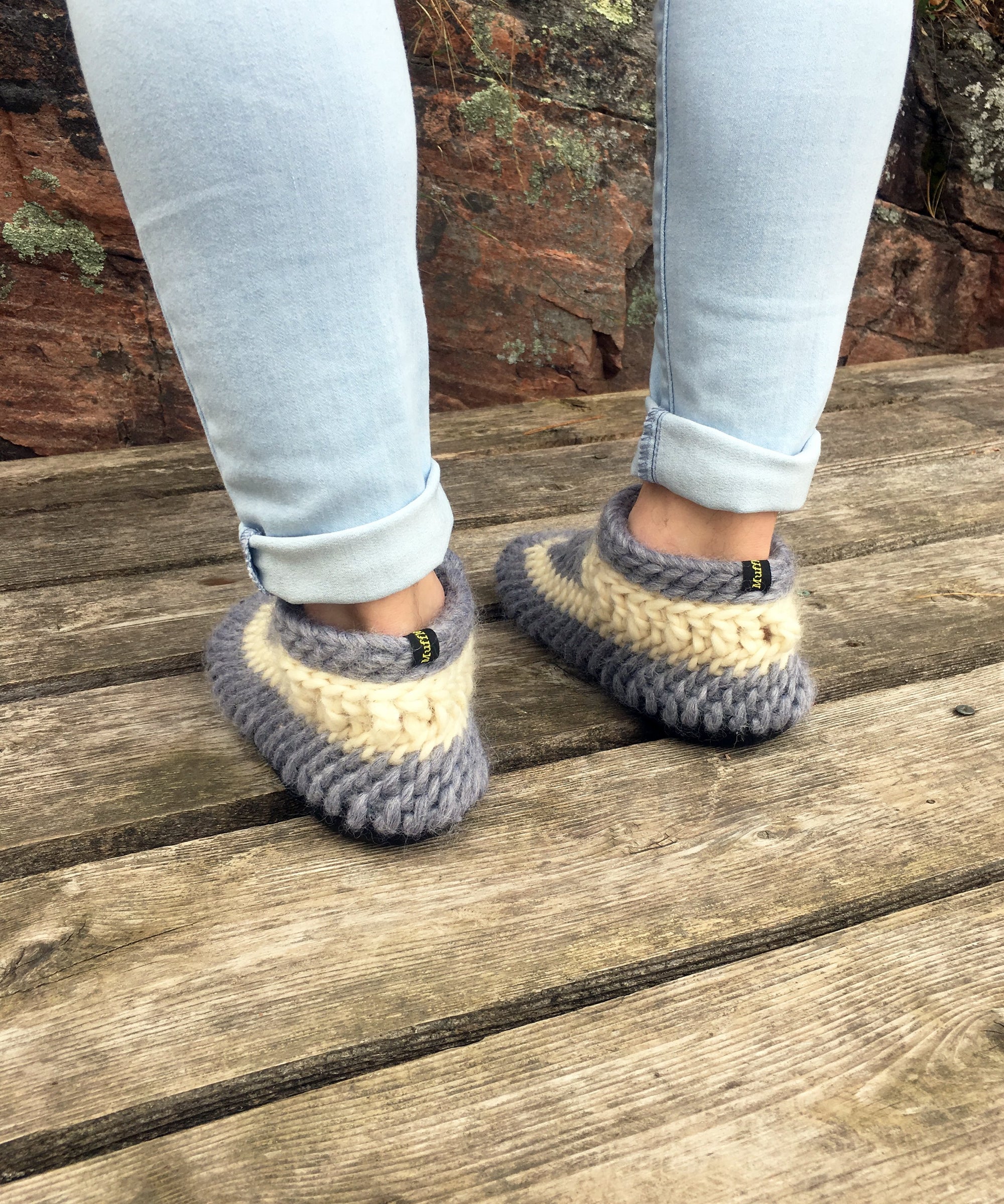 Gray Slippers, Handmade in Canada