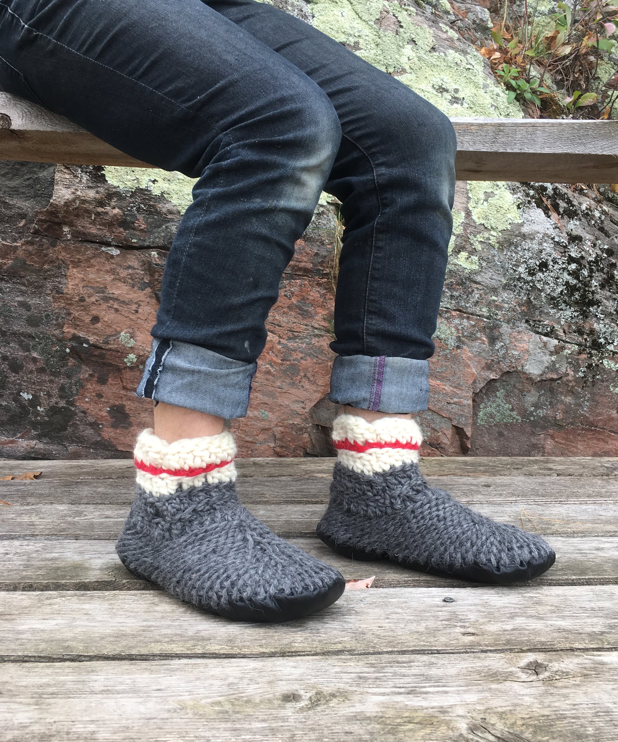 ANEKA Fair Isle Wool Jersey Lined Slipper Socks – AURA QUE