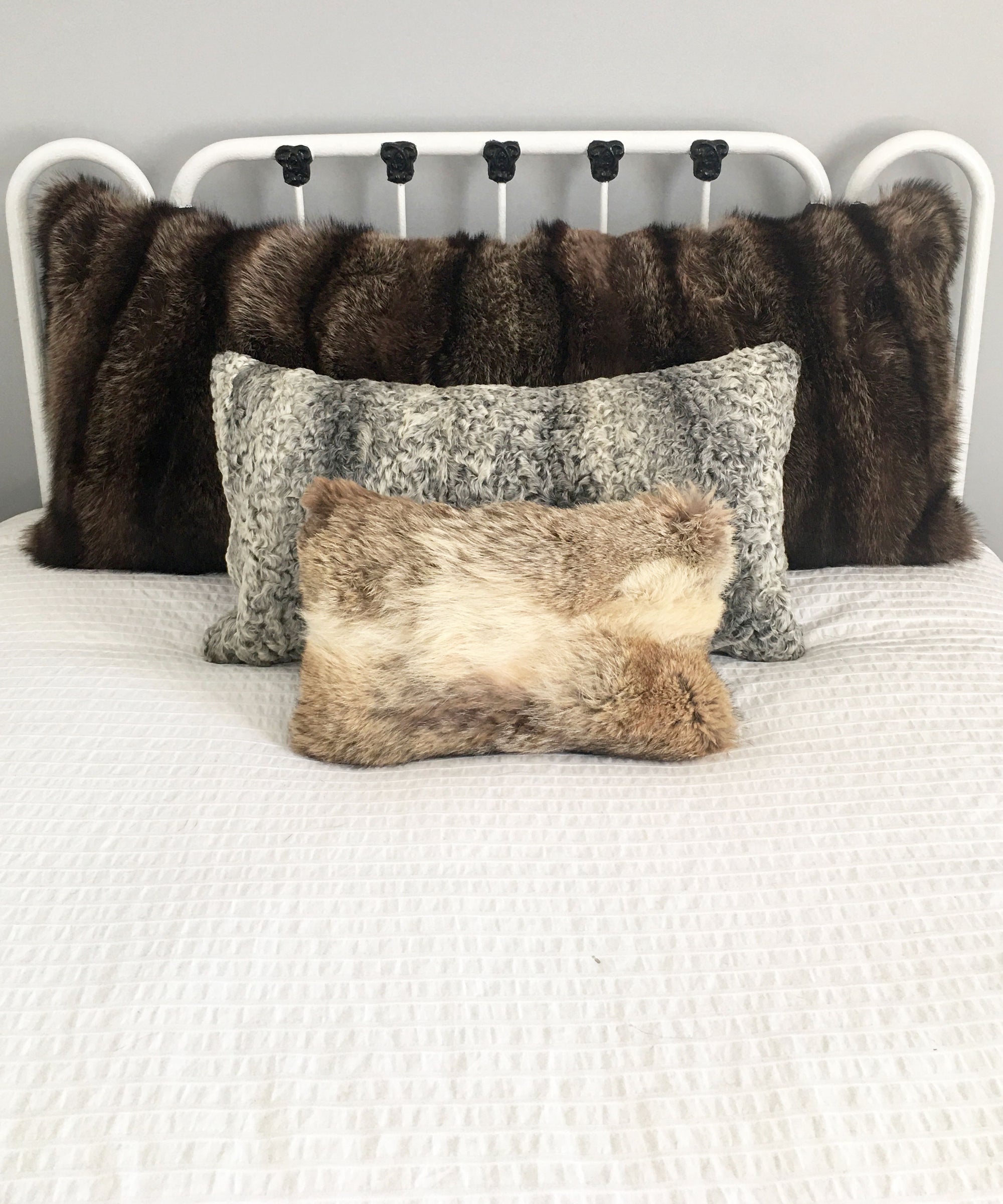 Reclaimed Coyote Fur Accent Pillow 9" x 14"