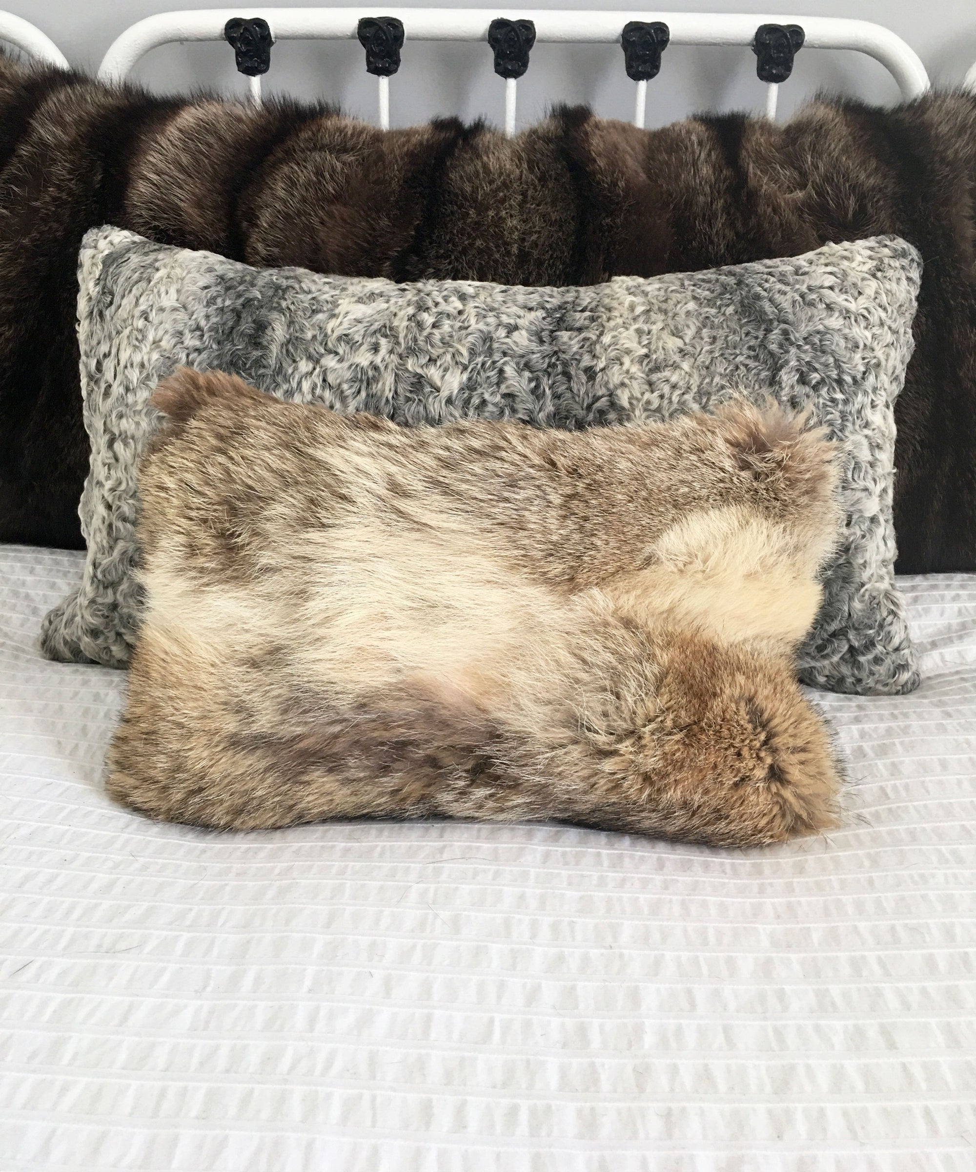 Reclaimed Coyote Fur Accent Pillow 9" x 14"