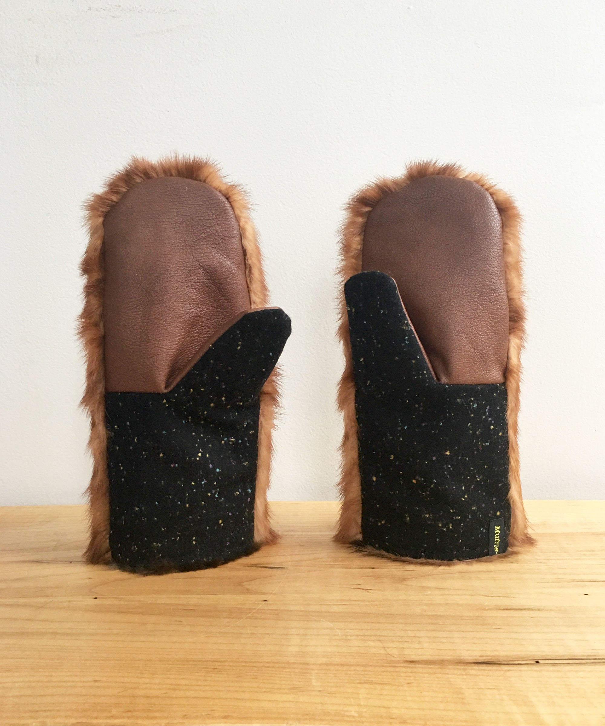 Sustainable Real Fur Winter Mittens with Fur Lining made in Canada